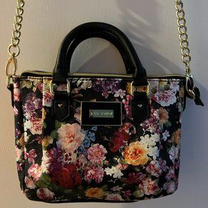 BETSEY Johnson's Small Two Handled Metallic Floral Bag